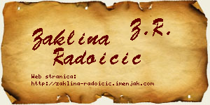 Žaklina Radoičić vizit kartica